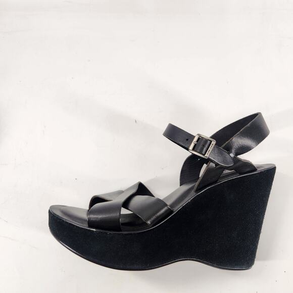 Kork-Ease Ava 2.0 Platform Wedge Sandal US 10 EU 42 Black Leather Comfort Luxe - Picture 2 of 9